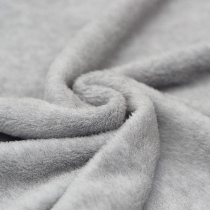 Cotton Fleece Fabric (Sherpa) Light Grey Melange - (Cotton Fleece Fabric (Sherpa))