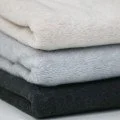 Baumwollfleece Stoff (Sherpa) Hellgrau Melange - (Baumwollfleece Stoffe (Sherpa))