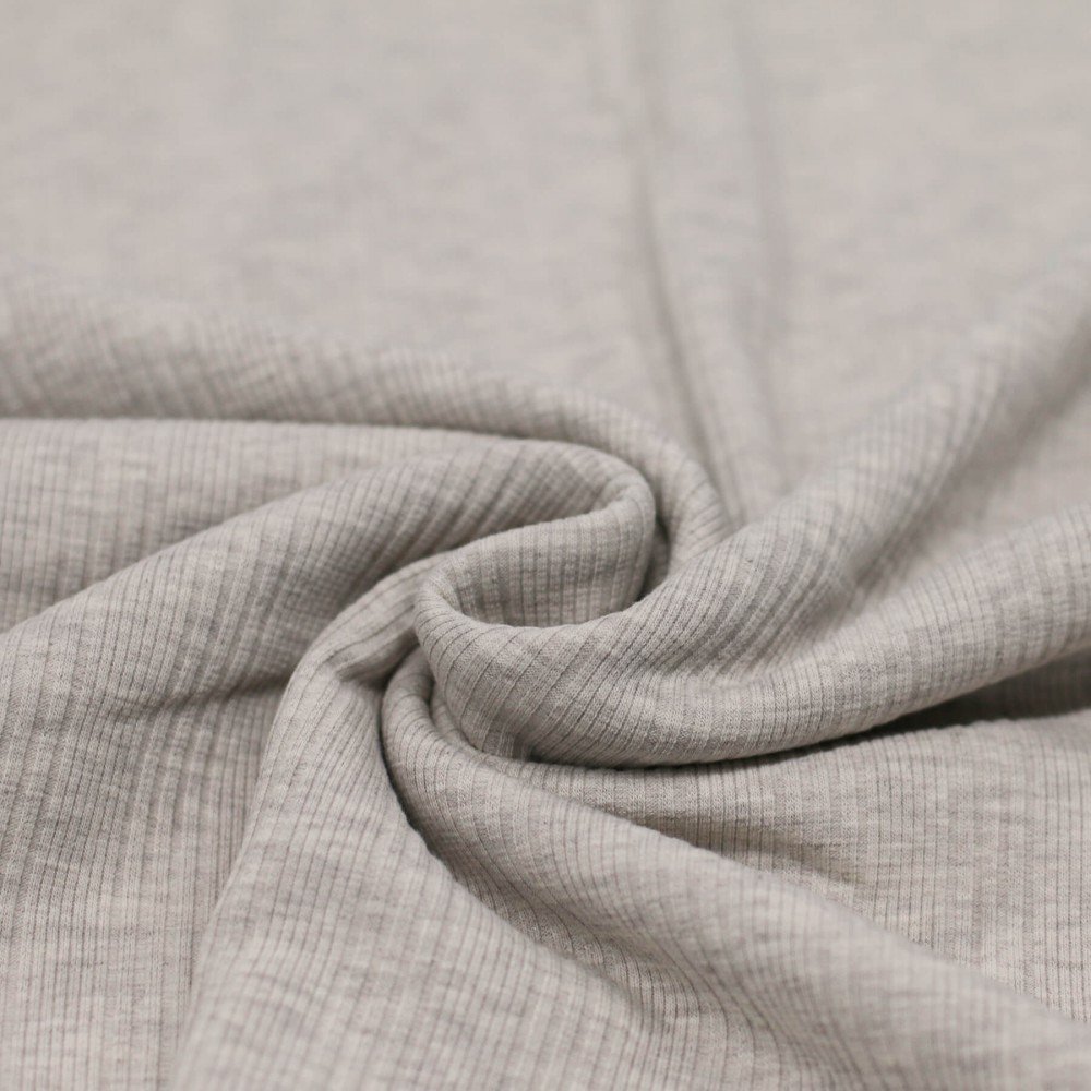 Uregelmæssig Rib Jersey Strikstof Beige Melange