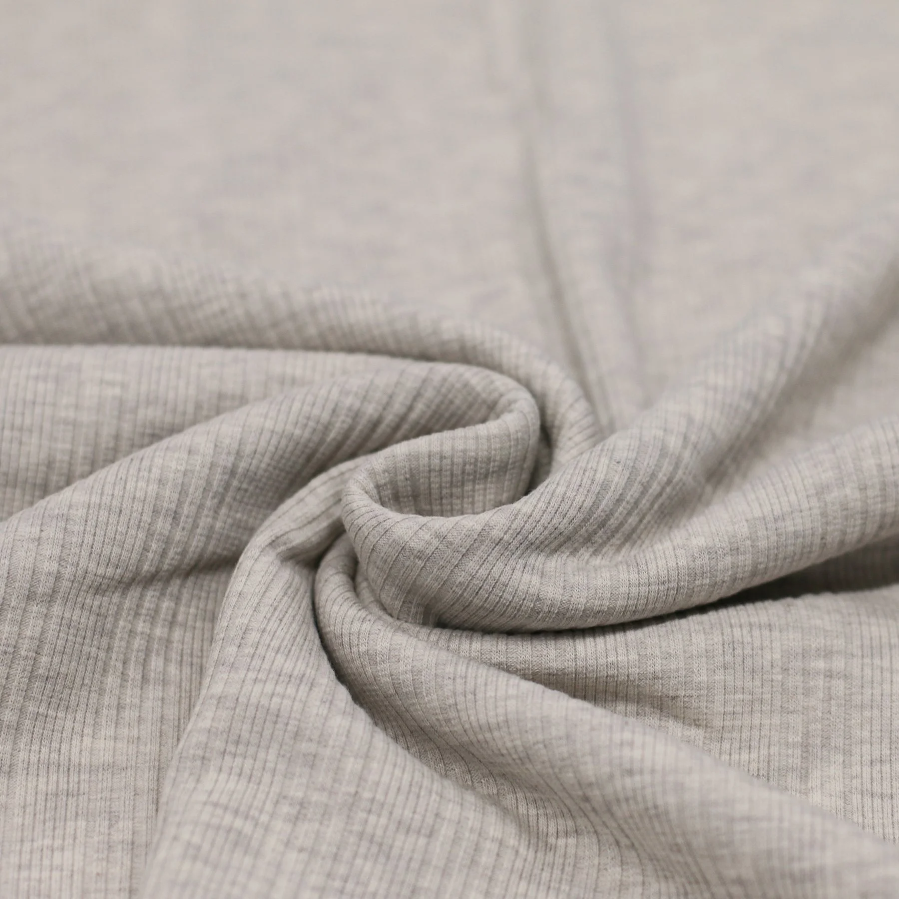 Onregelmatige Rib Jersey Stof Beige Melange