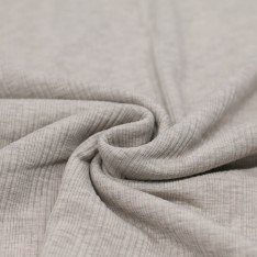 Unregelmäßiger Rippstrick Jersey Stoff Beige Melange