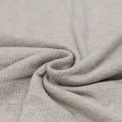 Tessuto Jersey a Costine Irregolari Beige Melange Tessuto Jersey a Costine Irregolari Beige Melange