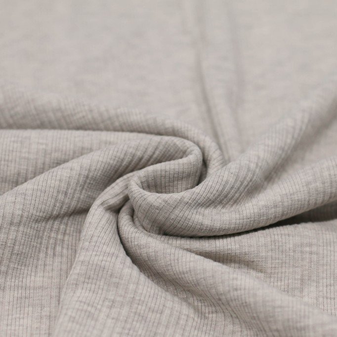 Tissu Maille Tricot Côtelé Irrégulières Beige Melange - (Tissus Jersey)