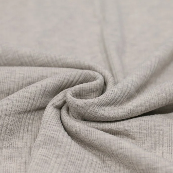 Irregular Rib Jersey Fabric Beige Melange - (Jersey Fabrics)