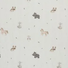 Irregular Rib Jersey Fabric - Mini Animals