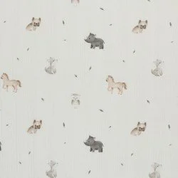 Onregelmatige Rib Jersey Stof - Mini Dieren
