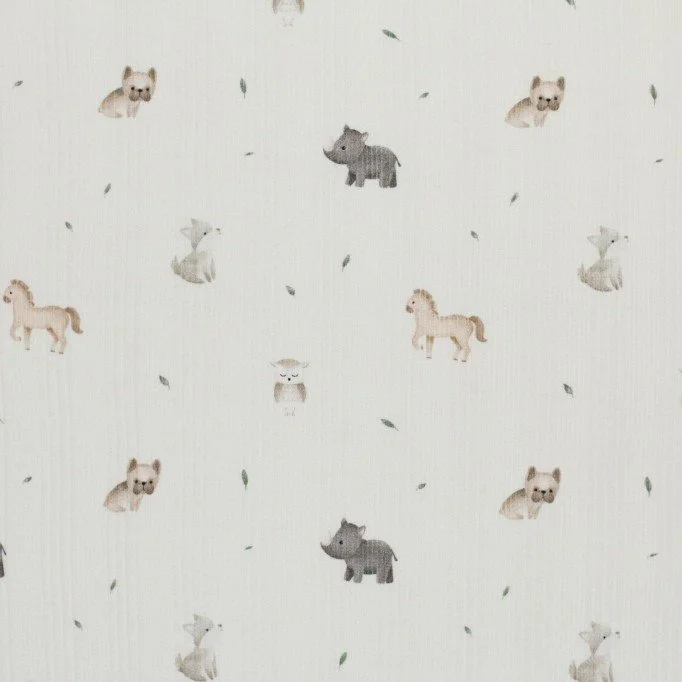 Irregular Rib Jersey Fabric - Mini Animals Irregular Rib Jersey Fabric - Mini Animals - (Jersey Fabrics)