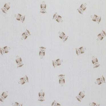 Irregular Rib Jersey Fabric - Owls - (Jersey Fabrics)