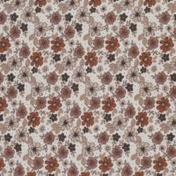 Jersey Di Cotone Stampa Digitale - Marrone Fiore Autunnale Jersey Di Cotone Stampa Digitale - Marrone Fiore Autunnale
