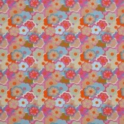 Jersey Di Cotone Stampa Digitale - Fiore Astratto Colorato Jersey Di Cotone Stampa Digitale - Fiore Astratto Colorato