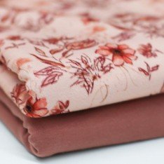 Bomuldjersey Digital Print - Lerrosa Blomsterrigt