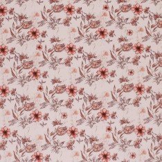 Bomuldjersey Digital Print - Lerrosa Blomsterrigt