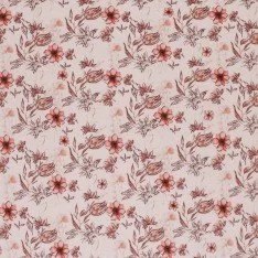 Jersey Katoen Digitale Print - Klei Roze Bloemrijk