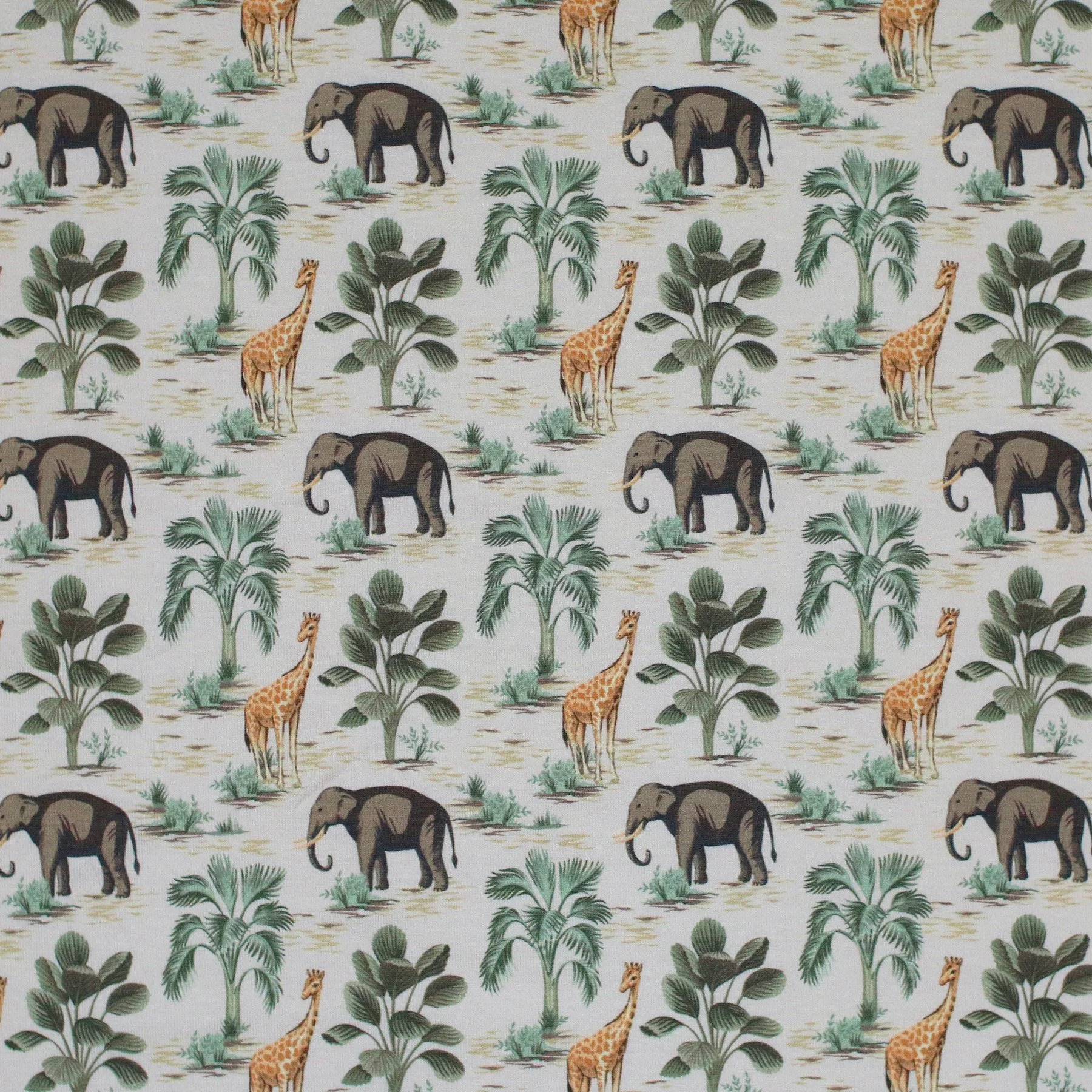Jersey Katoen Digitale Print - Jungle Beige