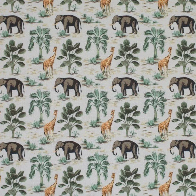 Bomuldjersey Digital Print - Jungle Beige Bomuldjersey Digital Print - Jungle Beige - (Bomuldjersey Digitaltryk)