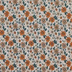 Rippstrick Jersey Stoff - Grün Herbstblume