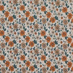 Rippstrick Jersey Stoff - Grün Herbstblume