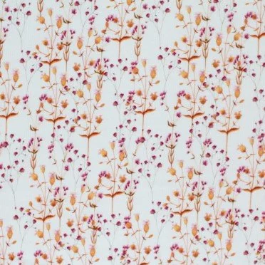 Tessuto Jersey Di Cotone Costine - Fiore Di Papavero Tessuto Jersey Di Cotone Costine - Fiore Di Papavero - (Jersey Tessuti)