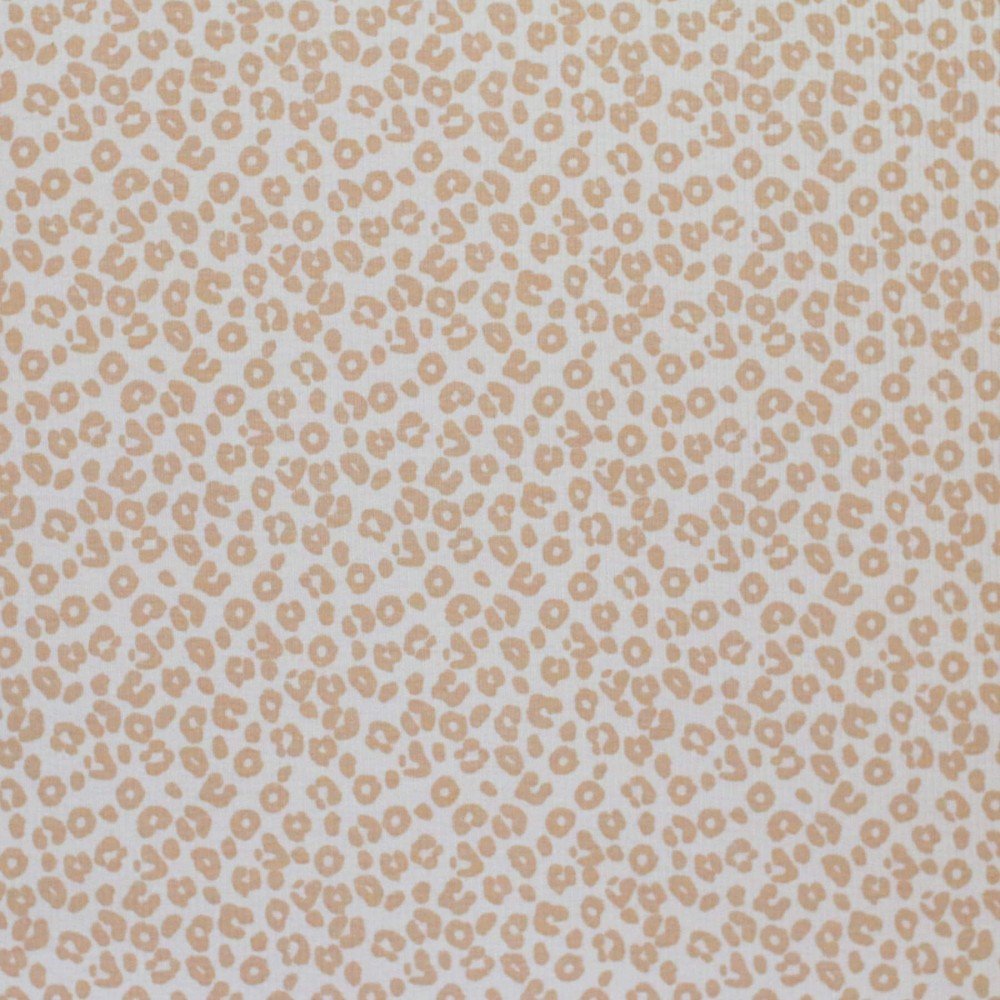 Rib Jersey Strikstof Muster - Leopardtryk Lys Beige