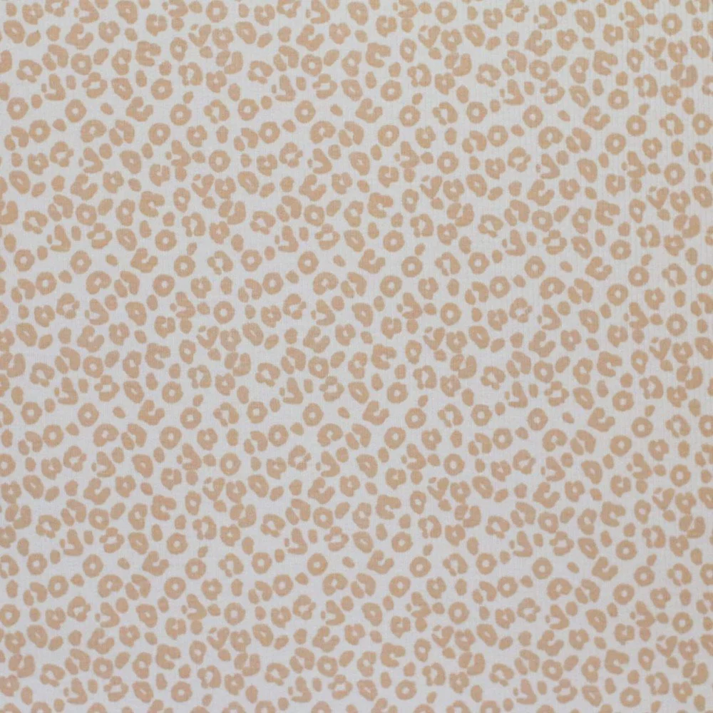 Rib Jersey Stof Bedrukt - Luipaardprint Licht Beige
