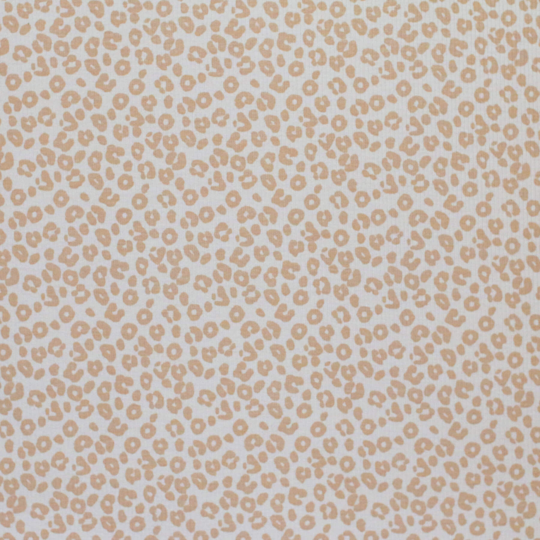 Rib Jersey Stof Bedrukt - Luipaardprint Licht Beige