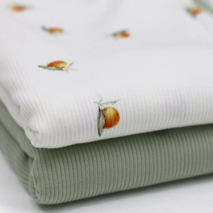 Tissu Maille Tricot Côtelé - Mandarines Tissu Maille Tricot Côtelé - Mandarines - (Tissus Jersey)