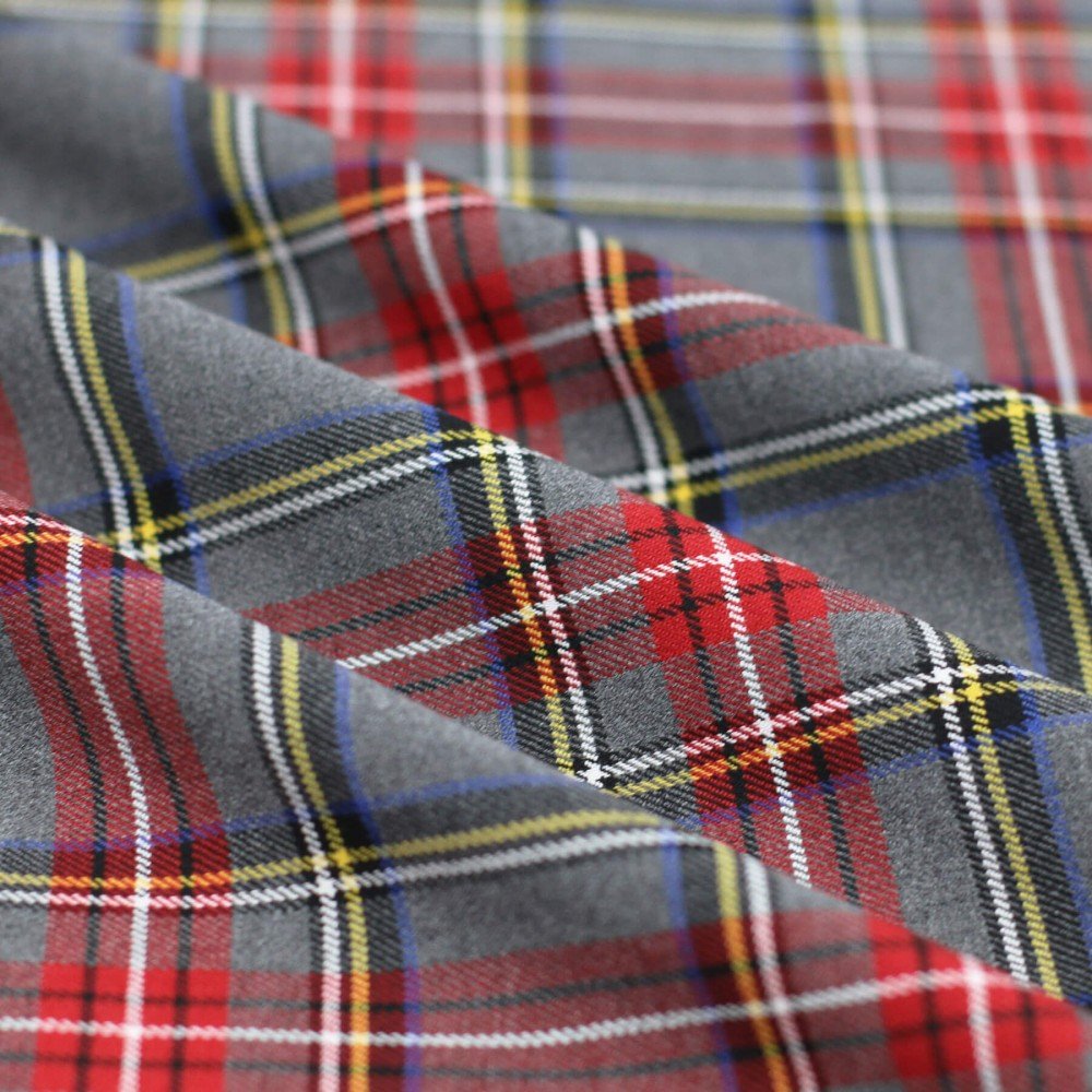 Schottenkaro Stoff Stretch Grau Stuwart Schottenkaro Stoff Stretch Grau Stuwart - (Schottenkaro Stoffe)