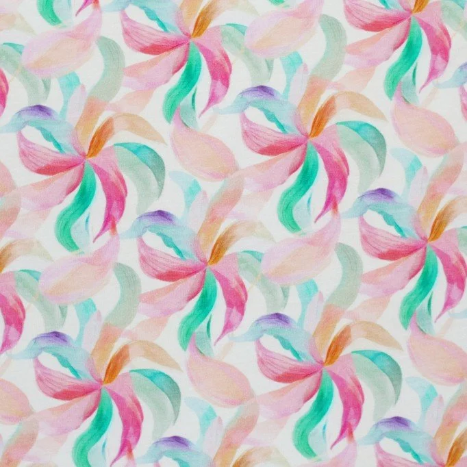 Bambus Jerseystoff Digital Muster - Blühender Sommer Bambus Jerseystoff Digital Muster - Blühender Sommer - (Jerseystoff Gemustert)