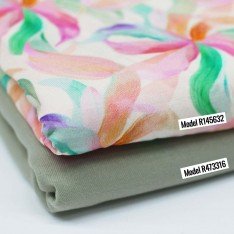 Digitale Print Bamboe Jersey - Bloeiende Zomer