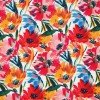 Digital Print Bamboo Jersey - Colored Flower Red Cobalt