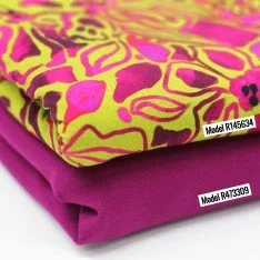 Bambusjersey Digital Mønstre - Abstrakt Blomst Grøn Fuchsia Bambusjersey Digital Mønstre - Abstrakt Blomst Grøn Fuchsia