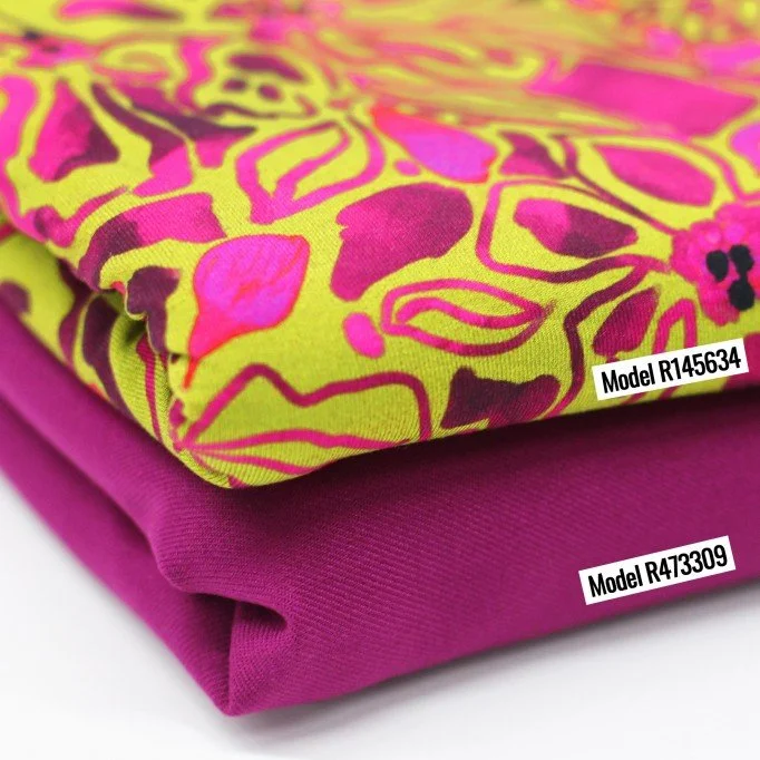 Digitale Print Bamboe Jersey - Groene Fuchsia Abstracte Bloem Digitale Print Bamboe Jersey - Groene Fuchsia Abstracte Bloem - (Tricot Jersey Bedrukt)