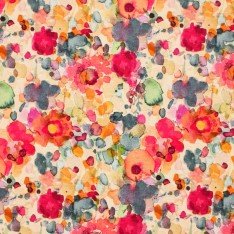 Bambus Jerseystoff Digital Muster - Aquarell Blumenfeld