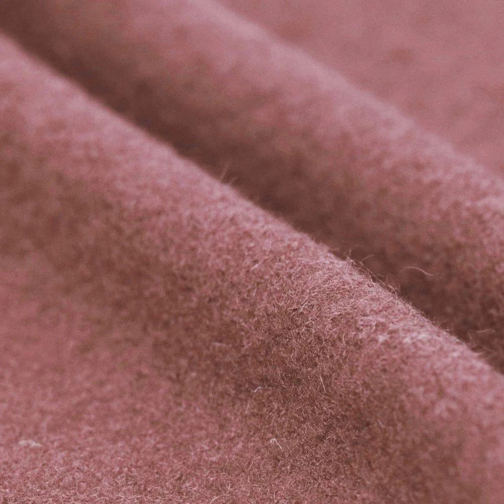 Tessuto Loden Follato Di Lana Argilla Rosa