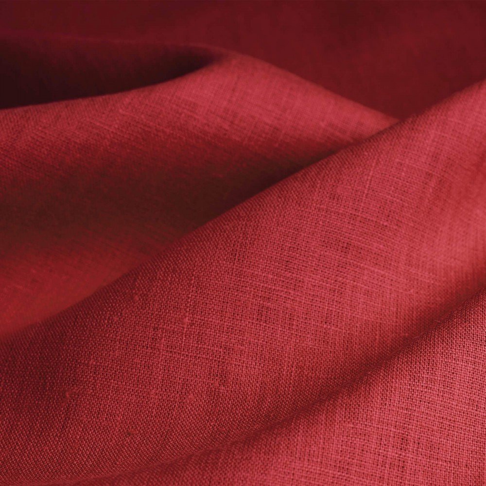 Linen Fabric (Enzymwashed) Dark Red