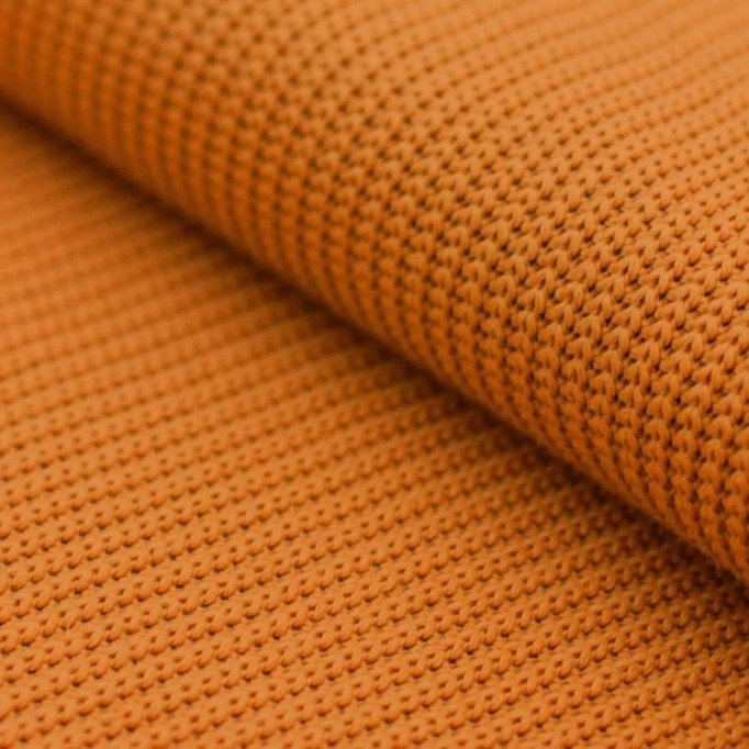 Tissu Point De Maille Tricot Orange Poussiéreux - (Tissus Deco)