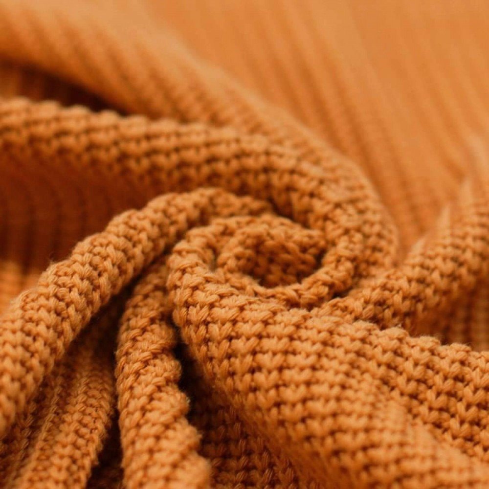 Tessuto Lavorato a Maglia Arancione Polveroso - (Deco Tessuti)