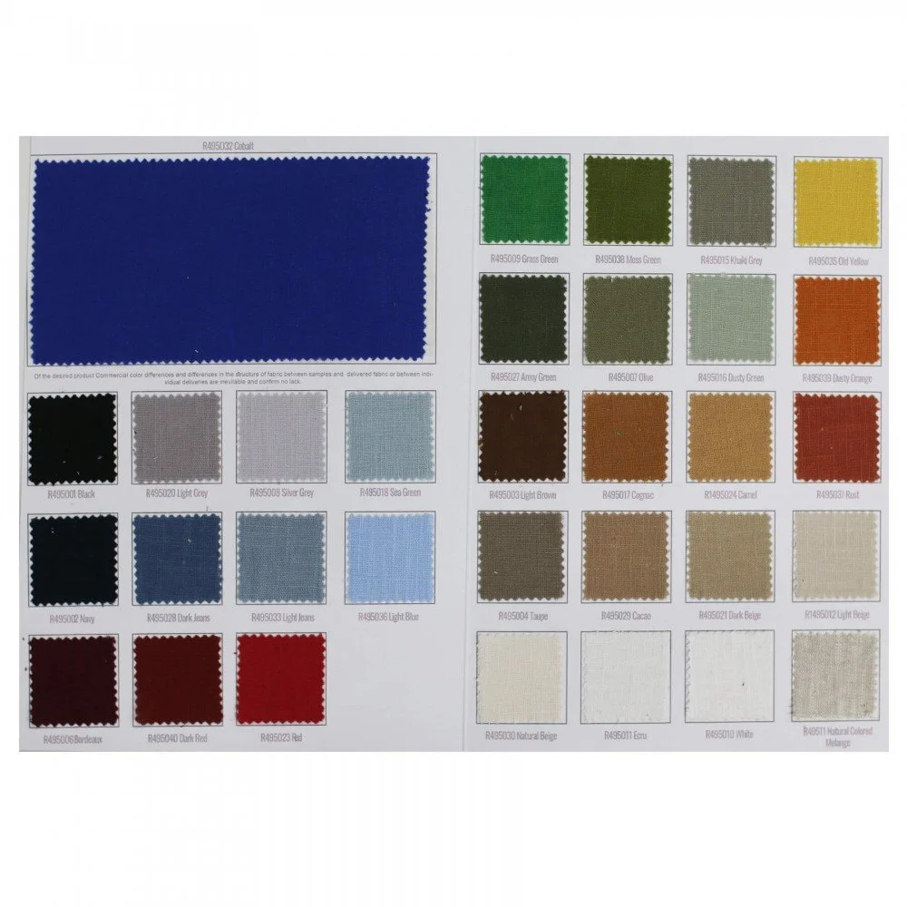 Linen Fabric (Enzymwashed) Sample Card Linen Fabric Sample Card - (Linen Fabric Washed)