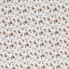 Poplin Katoen Digitale Print - Bruine Bloem