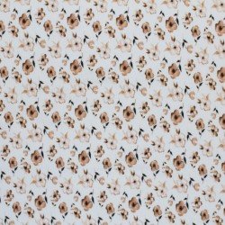 Tessuto Jersey Di Cotone Costine - Fiore Marrone