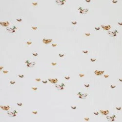 Tessuto Jersey Di Cotone Costine - Anatre Tessuto Jersey Di Cotone Costine - Anatre