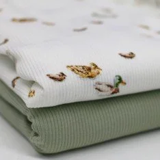 Rippstrick Jersey Stoff - Enten
