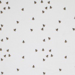 Rib Knit Jersey Fabric - Honey Bees