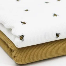 Dzianina Prążkowana Cienki Prążek - Pszczoły Miodne Dzianina Prążkowana Cienki Prążek - Pszczoły Miodne