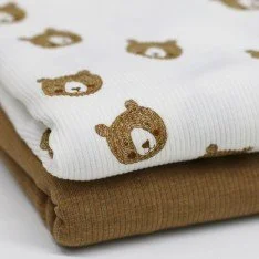 Rib Jersey Stof - Schets Beren Ecru Rib Jersey Stof - Schets Beren Ecru