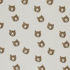 Rib Knit Jersey Fabric - Sketch Bears Beige