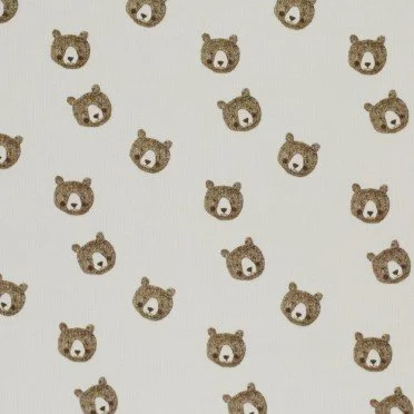 Rib Knit Jersey Fabric - Sketch Bears Beige Rib Knit Jersey Fabric - Sketch Bears Beige - (Jersey Fabrics)