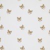 Rib Knit Jersey Fabric - Sketch Foxes Ecru