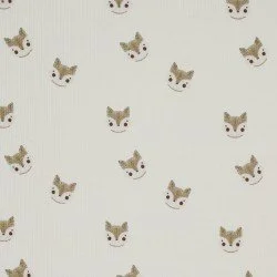 Rippstrick Jersey Stoff - Skizze Füchse Beige Rippstrick Jersey Stoff - Skizze Füchse Beige
