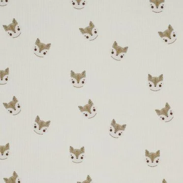 Rib Knit Jersey Fabric - Sketch Foxes Beige Rib Knit Jersey Fabric - Sketch Foxes Beige - (Jersey Fabrics)